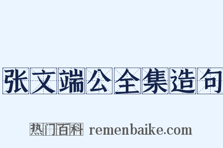 张文端公全集造句是什么意思的图片